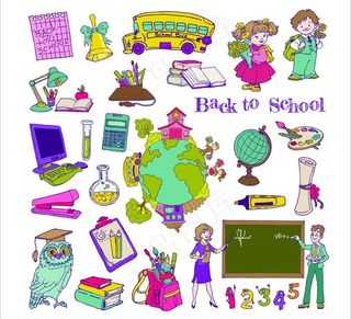 矢量学校卡通元素图片