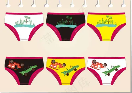 内裤图案设计花草汽车