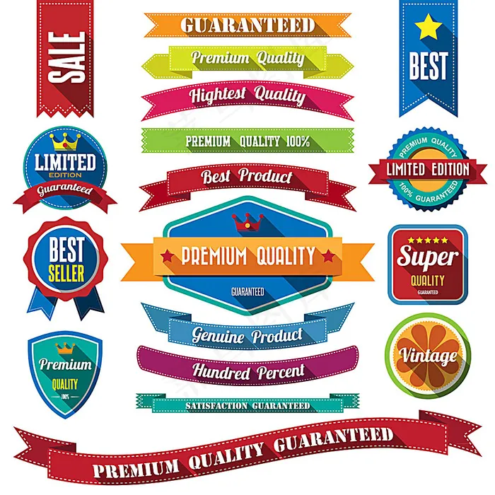 飘带标签设计素材eps,ai矢量模版下载