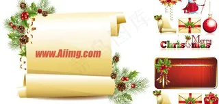 圣诞节设计元素与背景矢量素材