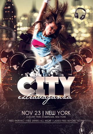 音乐海报城市海报特效海报PSD模板