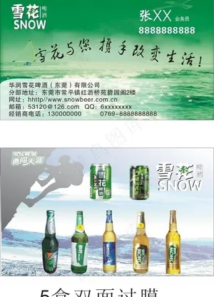雪花名片模板图片