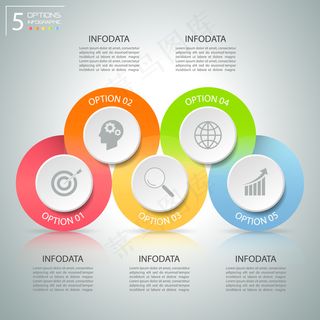 质感立体叠加彩色ppt信息图表矢量...