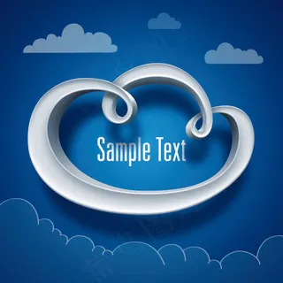 云朵形状边框矢量图 云朵形状边框矢量图