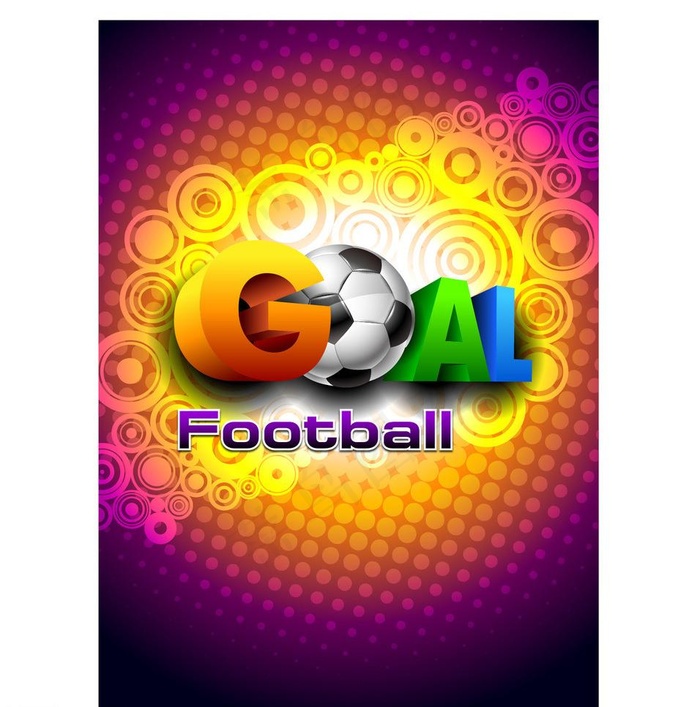 炫彩时尚足球海报矢量图图片