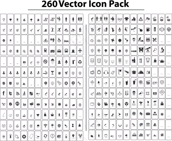 260个免费矢量图标包