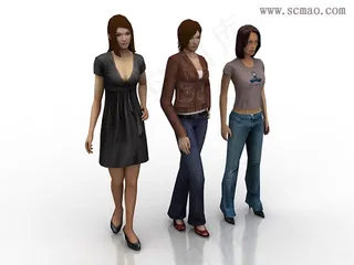 3D人物低面模型