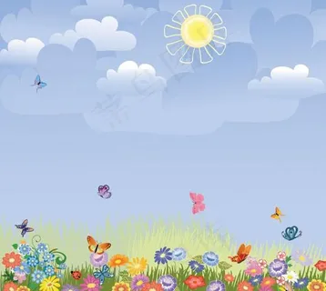 春天背景矢量素材图片
