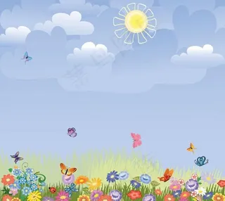春天背景矢量素材图片