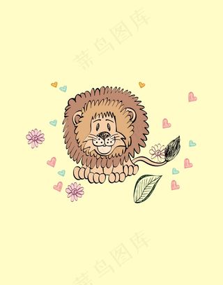 卡通动物狮子