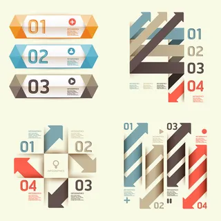 动感箭头数字标签矢量素材 动感箭头数字标签矢量素材