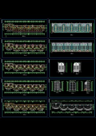 高级住宅小区多层住宅cad施工图