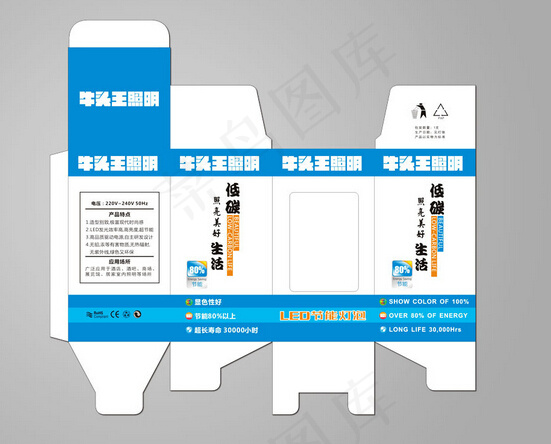 LED灯包装cdr矢量模版下载