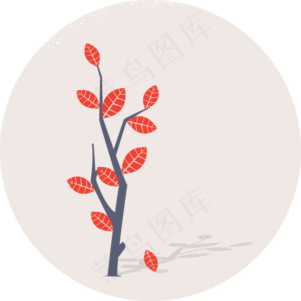 唯美漂亮卡通树叶剪影图形剪纸图案素...eps,ai矢量模版下载