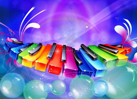 六一儿童节音乐主题舞台背景展板图