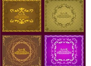 4款简单的欧式花边矢量素材图片