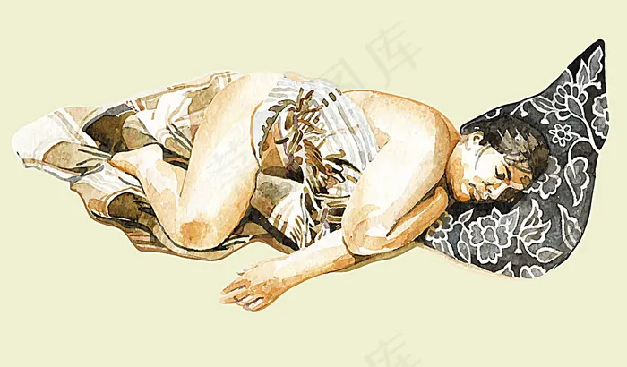 女性人体油画写生