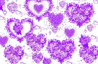 心型花纹紫色图片