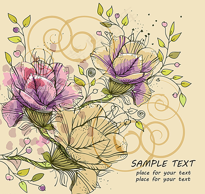 欧亚花纹矢量图片