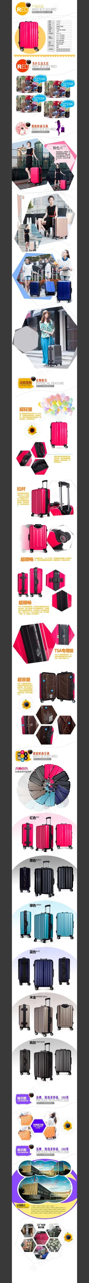 淘宝详情页设计模板简约时尚箱包类旅...