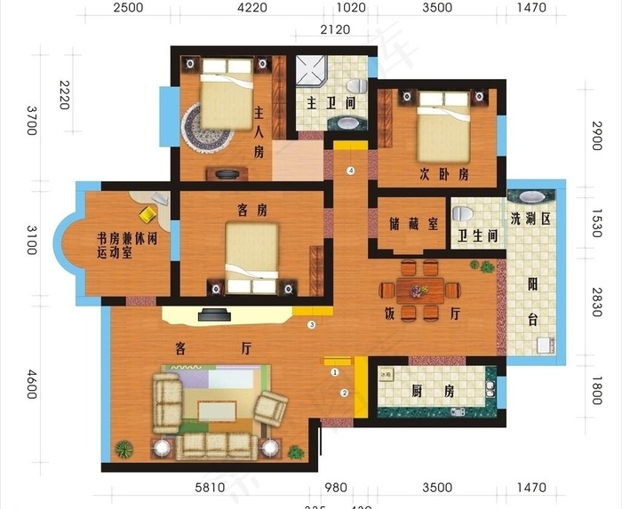 彩色平面布置图图片