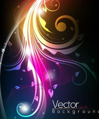 时尚花纹动感背景矢量素材