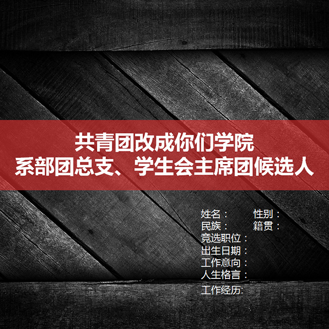 学生会主席团候选人竞选拉票演讲pp...