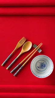 筷子勺子叉子碗高清摄影图片