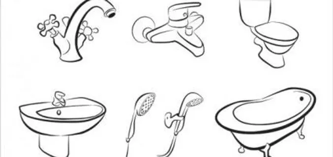 浴室用品02矢量