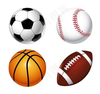 4款精美球具设计矢量素材