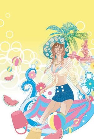 夏季时尚女性图片eps,ai矢量模版下载