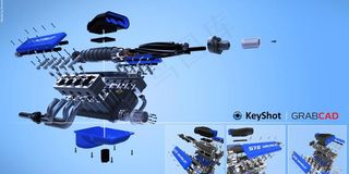 雪佛兰V8引擎- KeyShot渲...