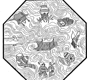 木桥 古代人物 祥云