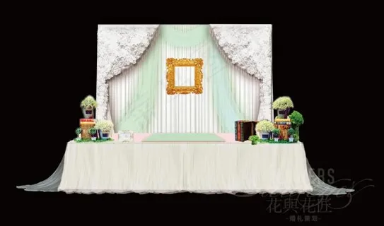 白色浪漫婚礼签到区设计
