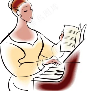 弹钢琴的女人图片 弹钢琴的女人图片