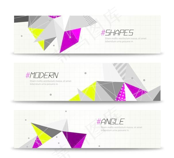 抽象三角装饰banner矢量素材eps,ai矢量模版下载