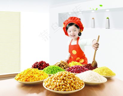 五谷好豆浆豆浆机宣传海报PS