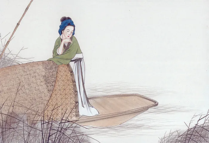 草船上的女人图片