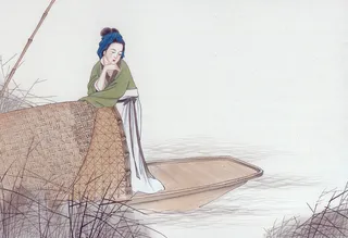 草船上的女人图片