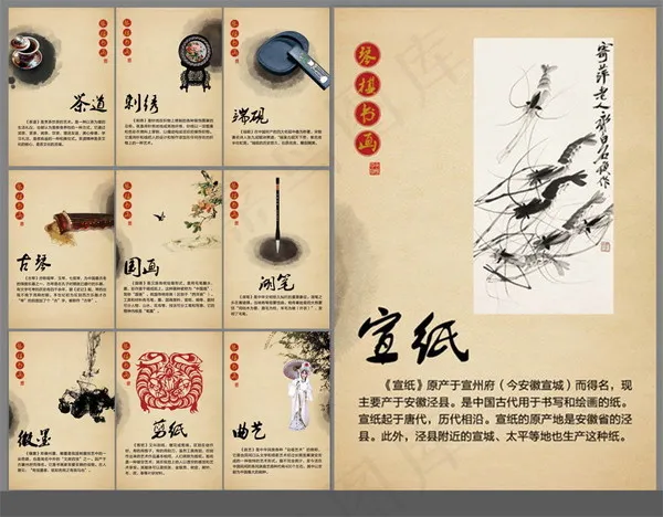 中国传统笔墨纸砚民间艺术PS(1701X2551(DPI:72))psd模版下载