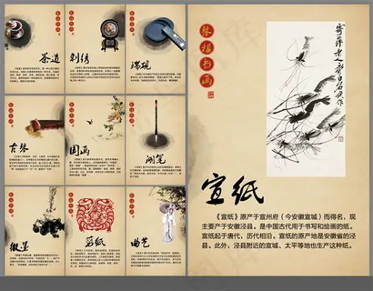 中国传统笔墨纸砚民间艺术PS