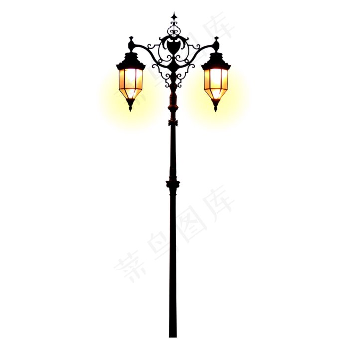 复古路灯png元素