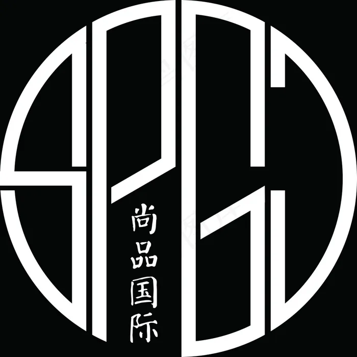 尚品国际logo(3000X3000(DPI:300))psd模版下载