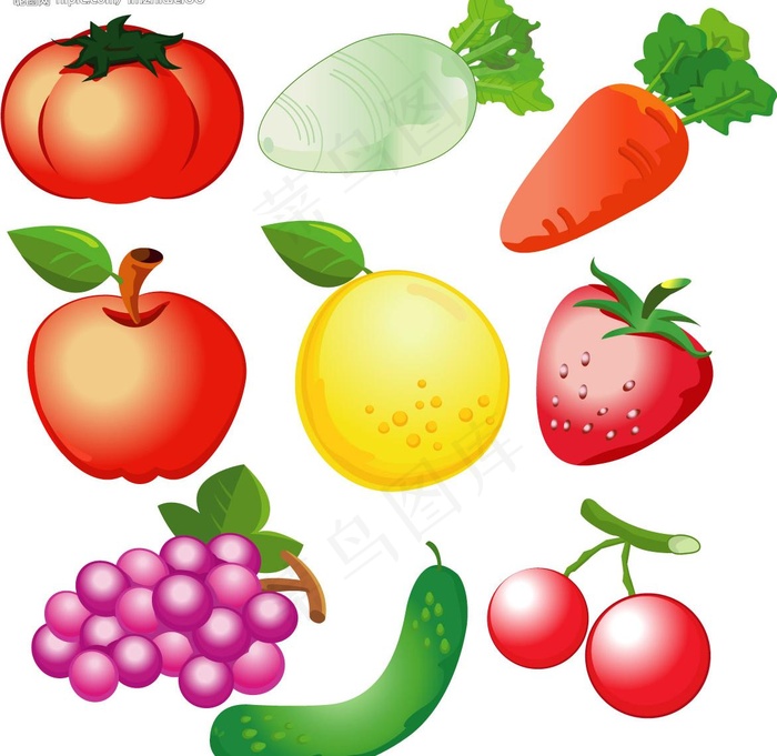 漂亮水果矢量图图片