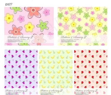 可爱的小花水果背景矢量素材图片