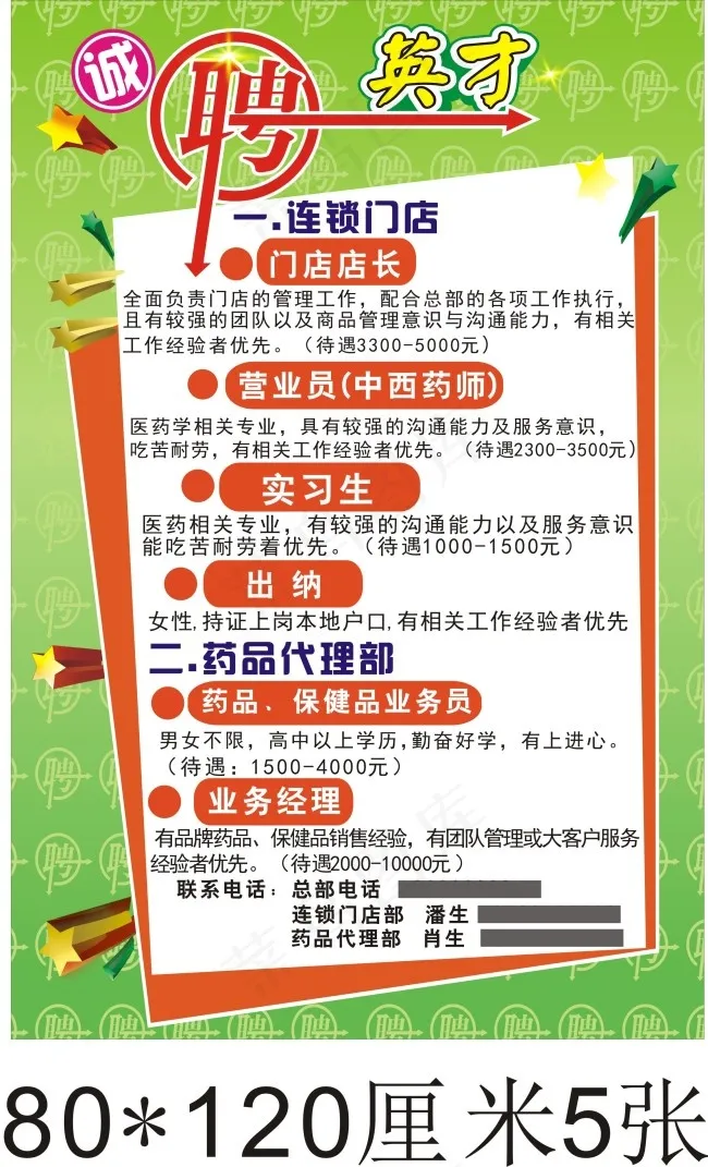 药店招聘cdr矢量模版下载