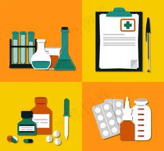 4款精美医疗元素插画矢量图