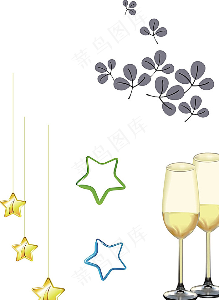 矢量酒杯 星星图片