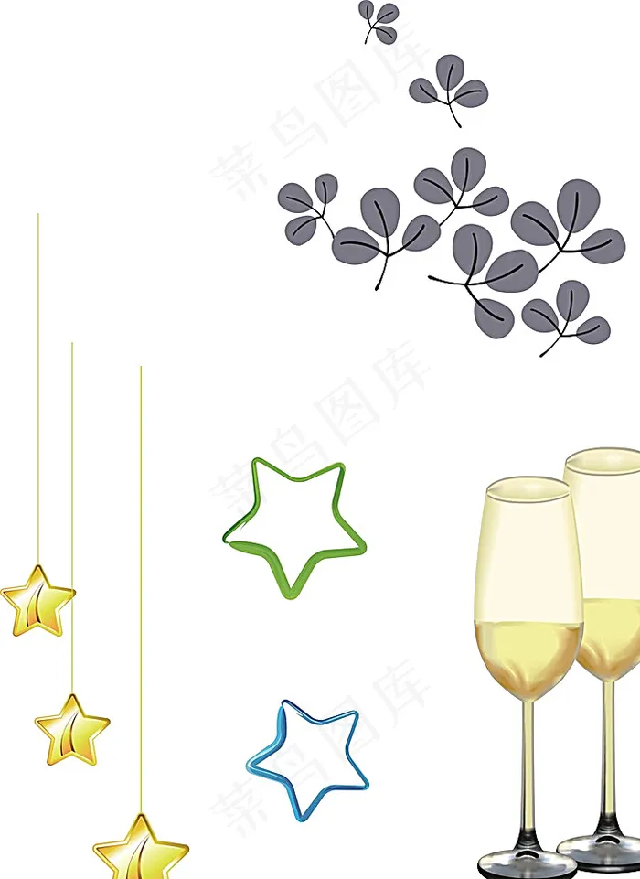 矢量酒杯 星星图片