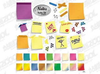 便条纸和胶带矢量素材
